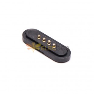 4 Pin Pogo Connector Single Row Side-mounted Brass Gold Plating 2.54MM Pitch