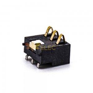 3 Pin DC 电源连接器 7.0H 镀金 PCB 安装 2.5PH 水平电池连接器