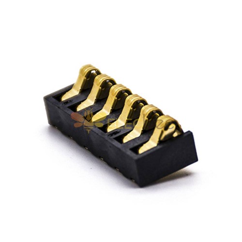 6 Pin Connectors 4.75H PCB Mount Gold Plating 4.25PH Mobile Phone Lithium Battery Connector