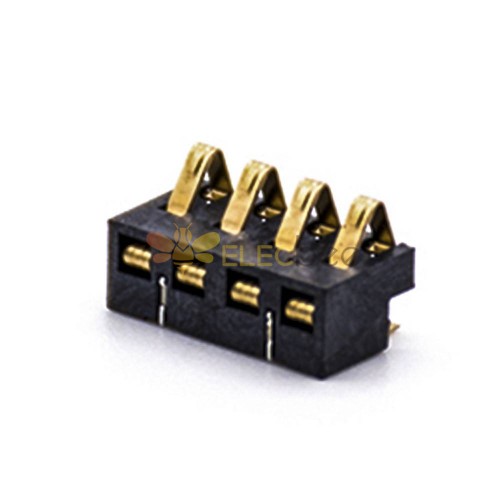 Batería 4P Conector 3.5H PCB Montaje Chapado en oro 2.5MM Paso Batería Contacto Metralla