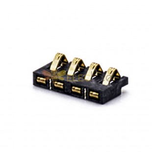 Cabeça do conector de bateria, 4 pinos, chapeamento de ouro, 2,5ph, 3,0mm, montagem pcb alta, estilhaços de contato de bateria