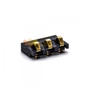 Conector de bateria móvel 2,5 mm passo 1,7 h SMT 3 pinos banhado a ouro contatos da bateria