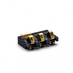 Conector de bateria móvel 2,5 mm passo 1,7 h SMT 3 pinos banhado a ouro contatos da bateria