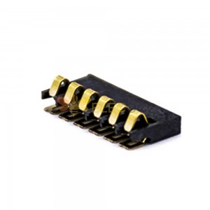 Support de batterie PCB 6 broches 2.0MM Pitch Gold Plating Connecteur de batterie horizontal
