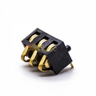 Anschluss 3-poliger Batterieanschluss, vergoldet, 3,7 H, 2,5 mm Abstand, Leiterplattenmontage