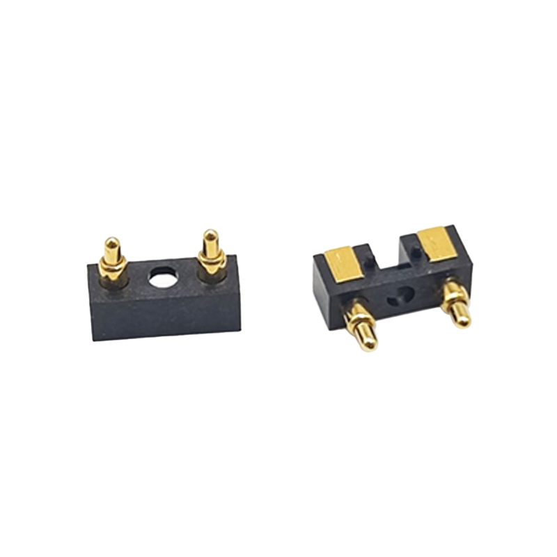 黄铜弹簧针连接器 2 针 5MM 间距焊接多针系列扁平型