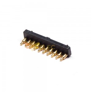 Pogo-Pin-Steckverbinder aus Messing, Multi-Pin-Serie, 2,2-mm-Raster, einreihig, 10-polig, seitlich montiert