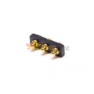 Conector de pogo de 3 pinos 4MM Pitch Brass Gold Plating Single Row
