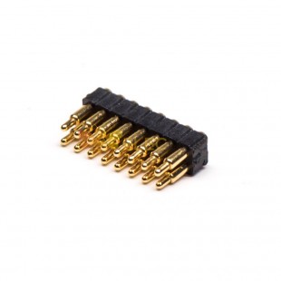 Double Row Pogo Pin Connector 16 Pin 2MM Pitch Gold Plating Side-mounted