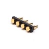 Pogo Pin Connector 4 Pin Single Row Side-mounted Gold Plating Brass Pitch 3MM