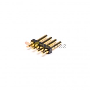 Pogo Pin Connector 4 Pin T Type Brass Gold Plating 2.5MM Pitch Single Row Épaisseur 2MM