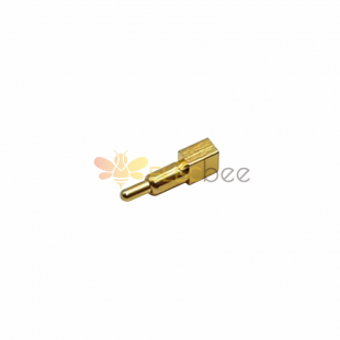 Pogo Pin Soldering Connector Single Core Shaped Flat Type Brass Straight Gold Plating