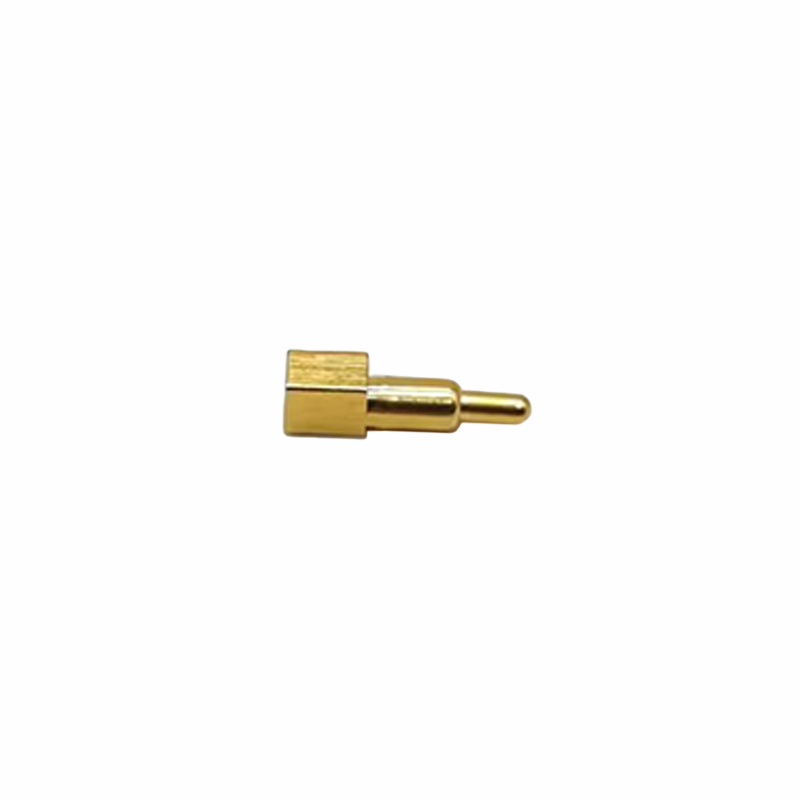 Pogo Pin Soldering Connector Single Core Shaped Flat Type Brass Straight Gold Plating