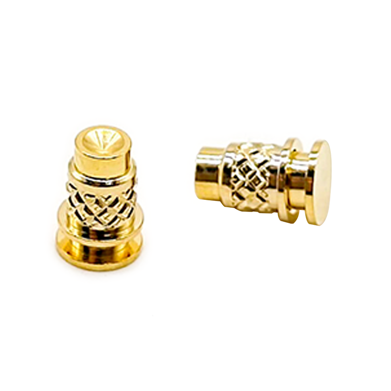 SMT Pogo Pin 触点异形镀镍插件黄铜直式单芯焊锡