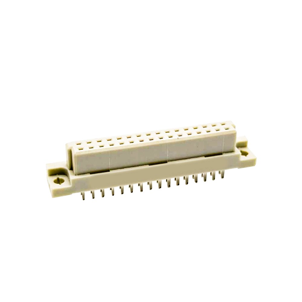 DIN41612連接器節距2.54mm32芯（A+B）180度直插母頭歐式插座 插孔式接PCB板安裝