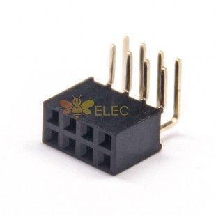 10pcs Right Angle Double Row Female Header 8 Pin 2.54mm Pitch Dip