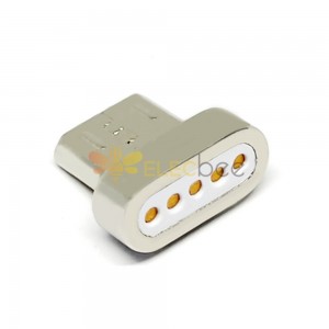 Oval Shape 5-Pin Magnetic MICRO Male Connector