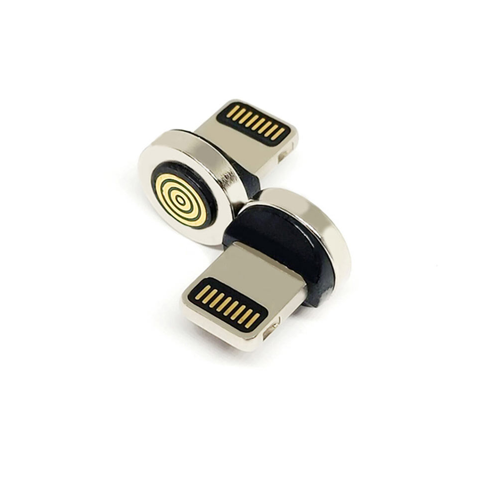 Three-in-One Round Magnetic Male Connector Set with Magnetic Line and USB Connector