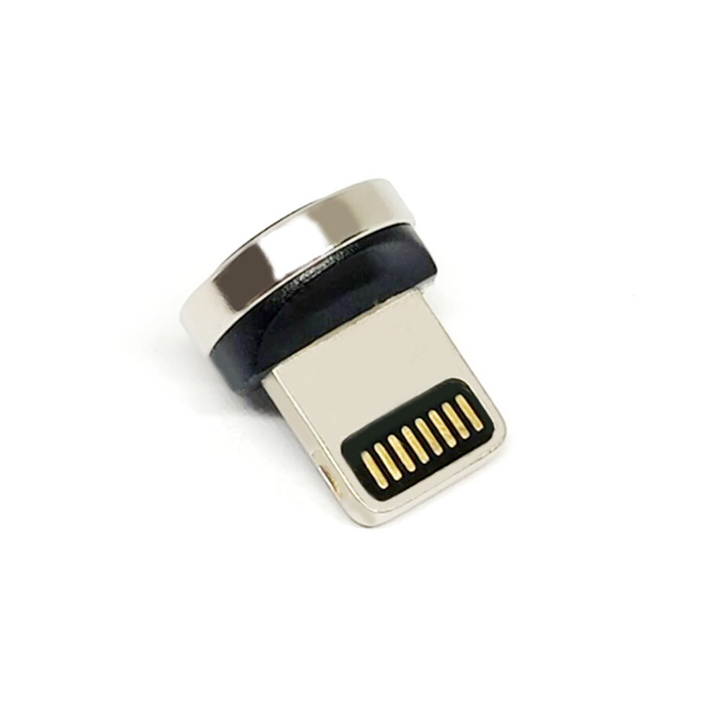 Ensemble de connecteurs mâles magnétiques ronds trois en un avec ligne magnétique et connecteur USB