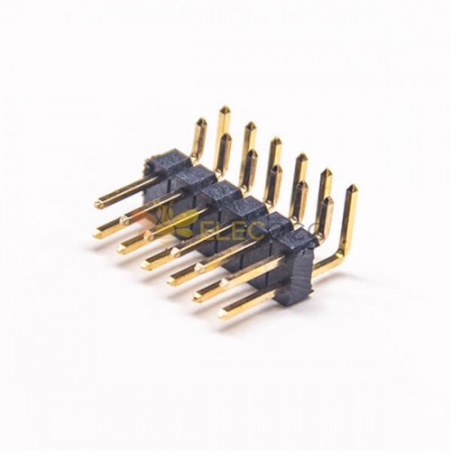 10pcs 2×6 Pin Right Angle Header DIP Type Double Row Gold Plating