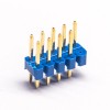 10pcs 9 Pin PCB encabezado doble fila azul plástico 2.54mm Picth 180 grados