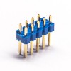 10pcs 9 Pin PCB Cabeçalho Dual Row Blue Plastic 2.54mm Picth 180 Grau