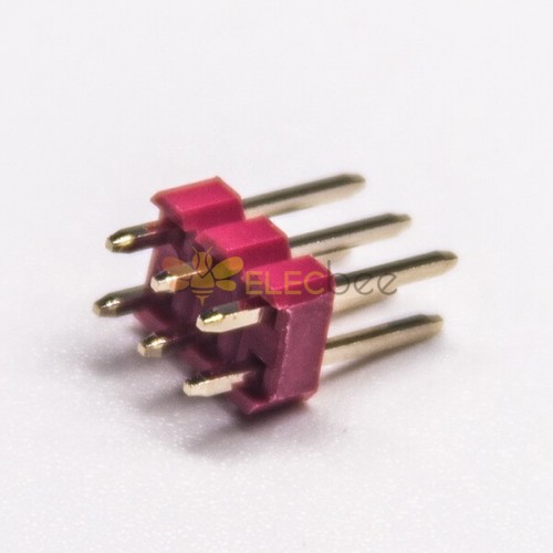 10pcs PCB Conector Pin Header 2.54mm Gap Dual Row Stright 6 Way DIP Red Plastic