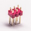 10pcs PCB Connector Pin Intestazione 2.54mm Gap Dual Row Stright 6 Way DIP Red Plastic