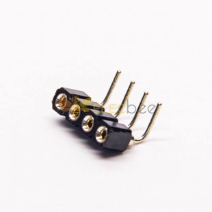 4 Pin Круговые отверстия женский заголовок 2.54mm шаг 90 градусов (2шт)