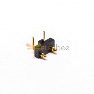 Connettore a 2 pin Pogo in ottone placcato in oro con curvatura a fila singola passo 5 mm
