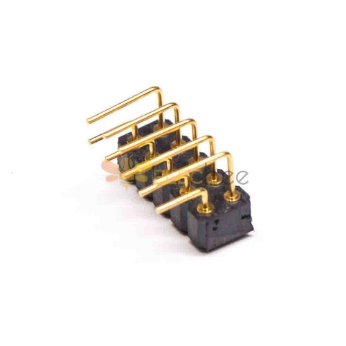 Pogo Pin Battery Connector 10 Pin Double-row Bend 2.54MM Pitch Multi Pin Series