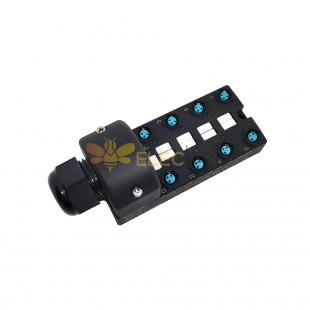 M8 Splitter Wide Body 8 Ports Single Channel PNP LED Indication PCB Interface 3M