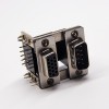 D SUB Stacked Connector Right Angled 15 Pin Female and 9 Pin Male Through Hole