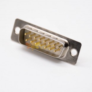 15 Pin Machined Male Solder Cup Two Rows Straight D-sub Connector