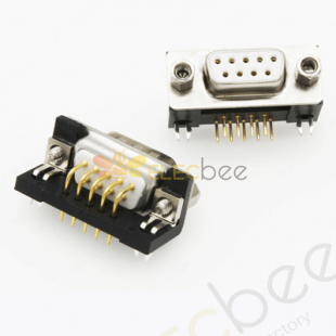 D sub 9 Pin Connector Female Right Angle Harpoon Through Hole for PCB Mount