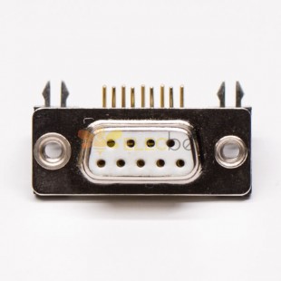 Connecteur sub D 9 broches femelle à angle droit harpon à travers le trou pour montage sur circuit imprimé 20 pièces