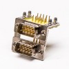 Conector D SUB macho empilhado 9 pinos em ângulo reto através do tipo de estaca para montagem de PCB 20 peças