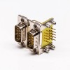 D SUB Connector Empilé Mâle 9 Pin Right Angled through Hole Staking Type for PCB Mount D SUB Connector Stacked 9 Pin Right Angle