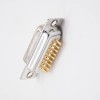 D Sub Female Connector 26 Pin Machined Three Rows Nickel Plating Straight Solder Cup