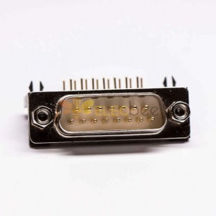 DB 15 Erkek Sağ Açı 90 İşlenmiş Pin Konnektörü PCB Montaj 20 adet için Delik Olsa da