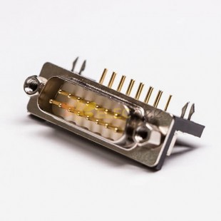 DB 15 남성 직각 90 PCB 마운트에 대 한 구멍을 가공 된 핀 커넥터