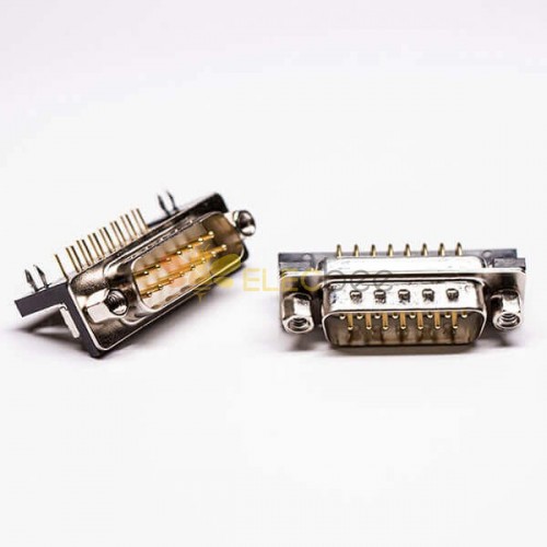 Pack of 2 15 Way Straight PCB D Plug