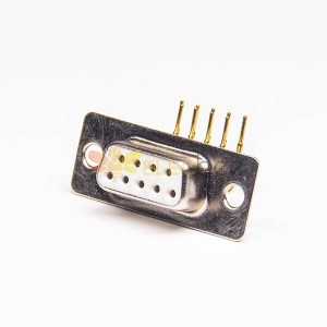 Machined 9 Pin D-sub Right Angled Female Through Hole for PCB Mount