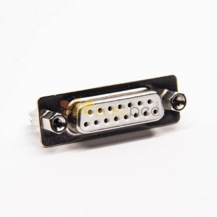 Machined D SUB 15 Pin Straight Connector Through Hole for PCB Mount