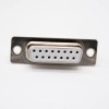 Machined D Sub15 Female Two Rows Solder Cup Straight D Sub Connector