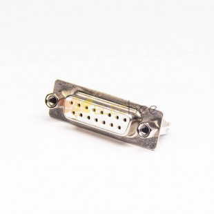 Machined Type Female 15 Pin DB Connector Staking Type Through Hole for PCB Mount
