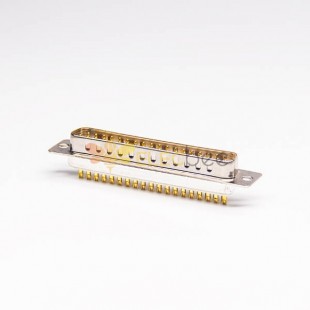 Conector D SUB masculino de 37 pinos usinado tipo solda de 180 graus para cabo coaxial 20 unidades