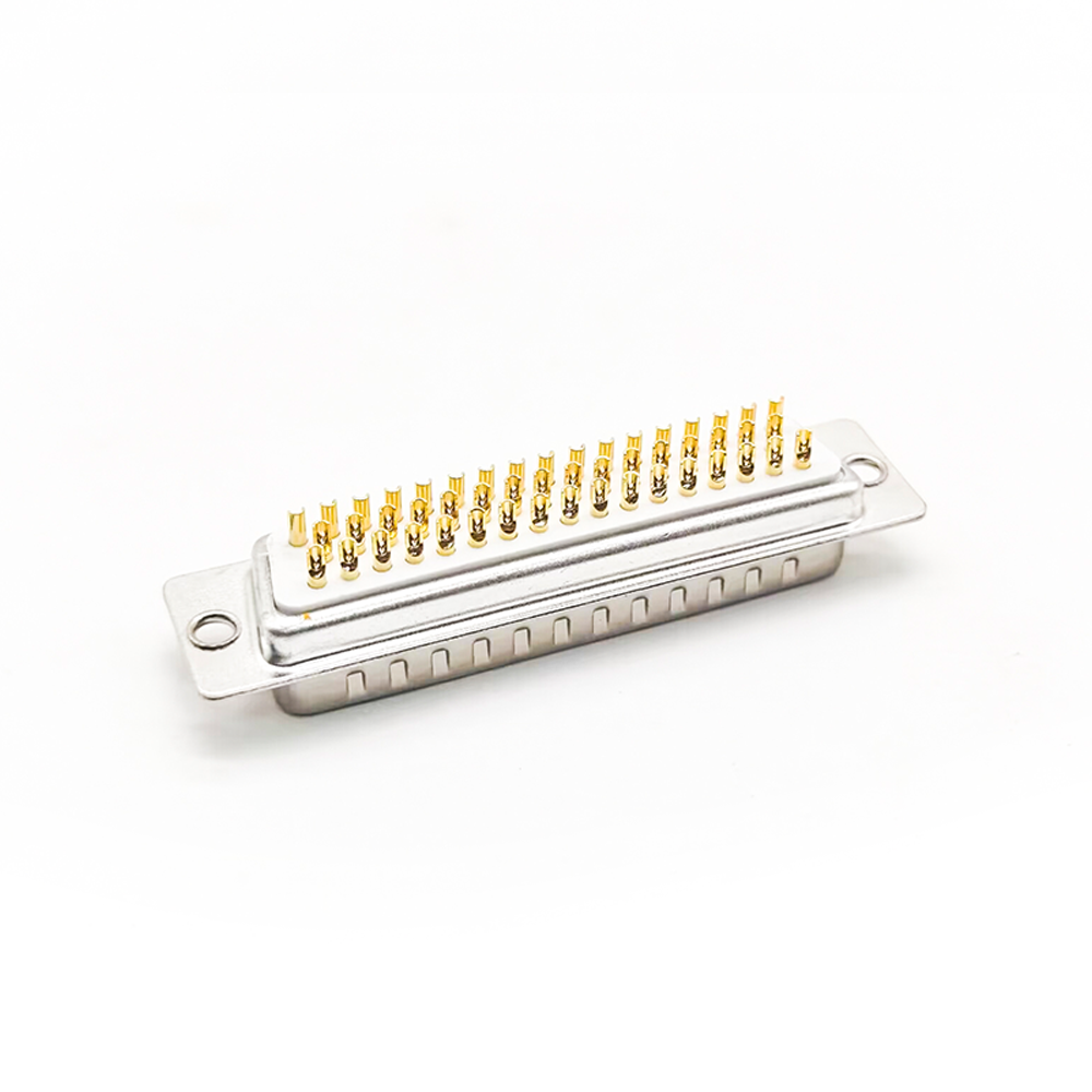 Male 50 Pin Machined Three Rows Solder Cup Straight D-sub Connector