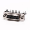 PCB Montaj için 15 Pin D Alt Kadın Konnektör Dik Açılı Çekme Tipi