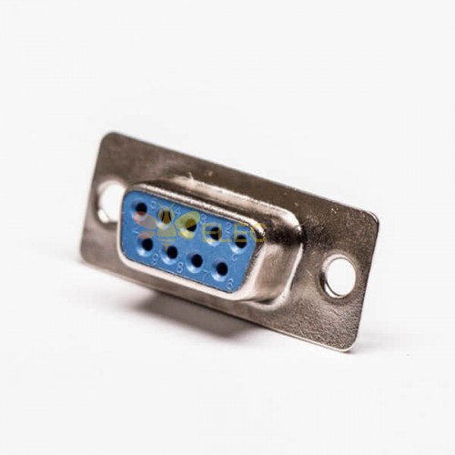 9 Pin d sub Female Connector Straight Blue Cable Connector
